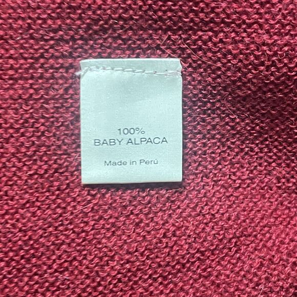 MFH Knits Pure Baby Alpaca Full Zip Lightweight Jacket Peru Red Size XL Men - Picture 5 of 9